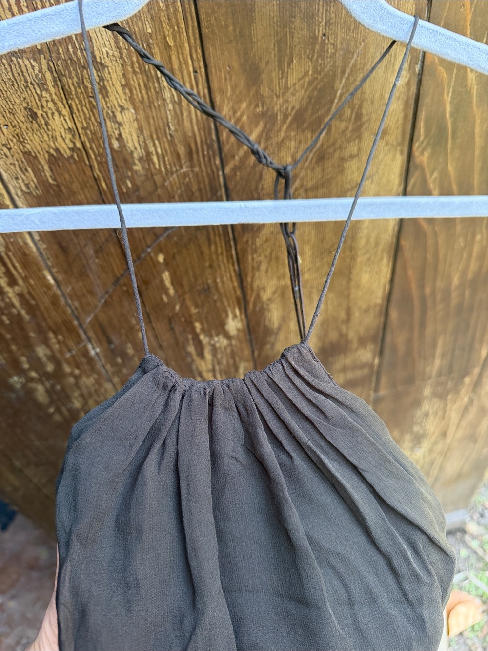 Elie Tahari Dark Brown Strappy Halter Top, NWT, Small